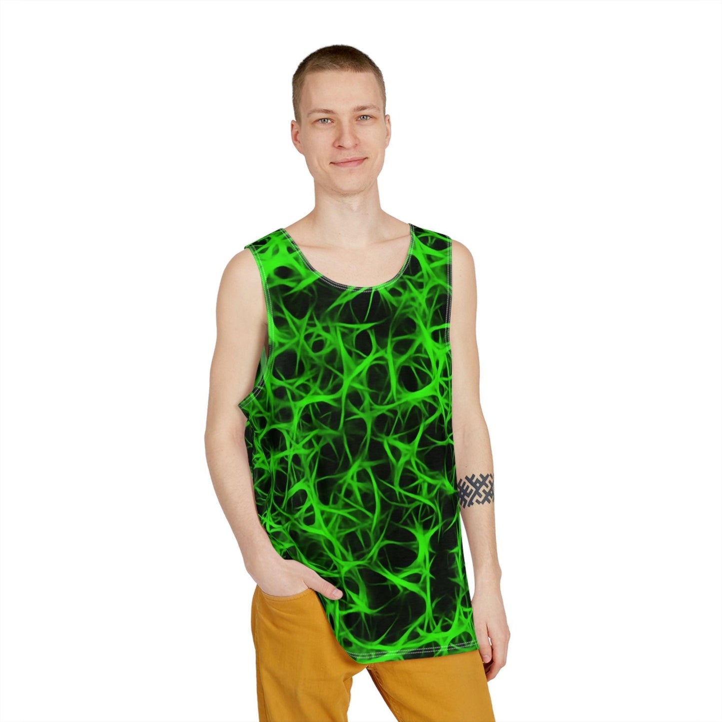 Neon Green Charged Men's Tank - Lizard Vigilante