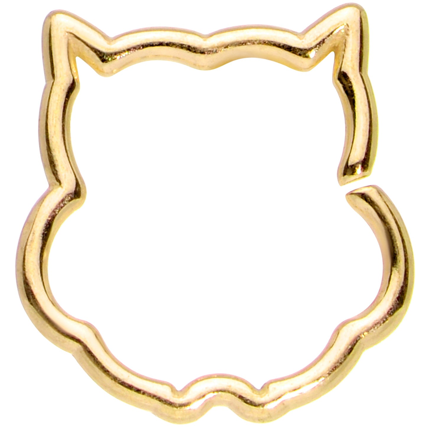 16G 3/8 Gold Tone Barn Owl Halloween Closure Ring