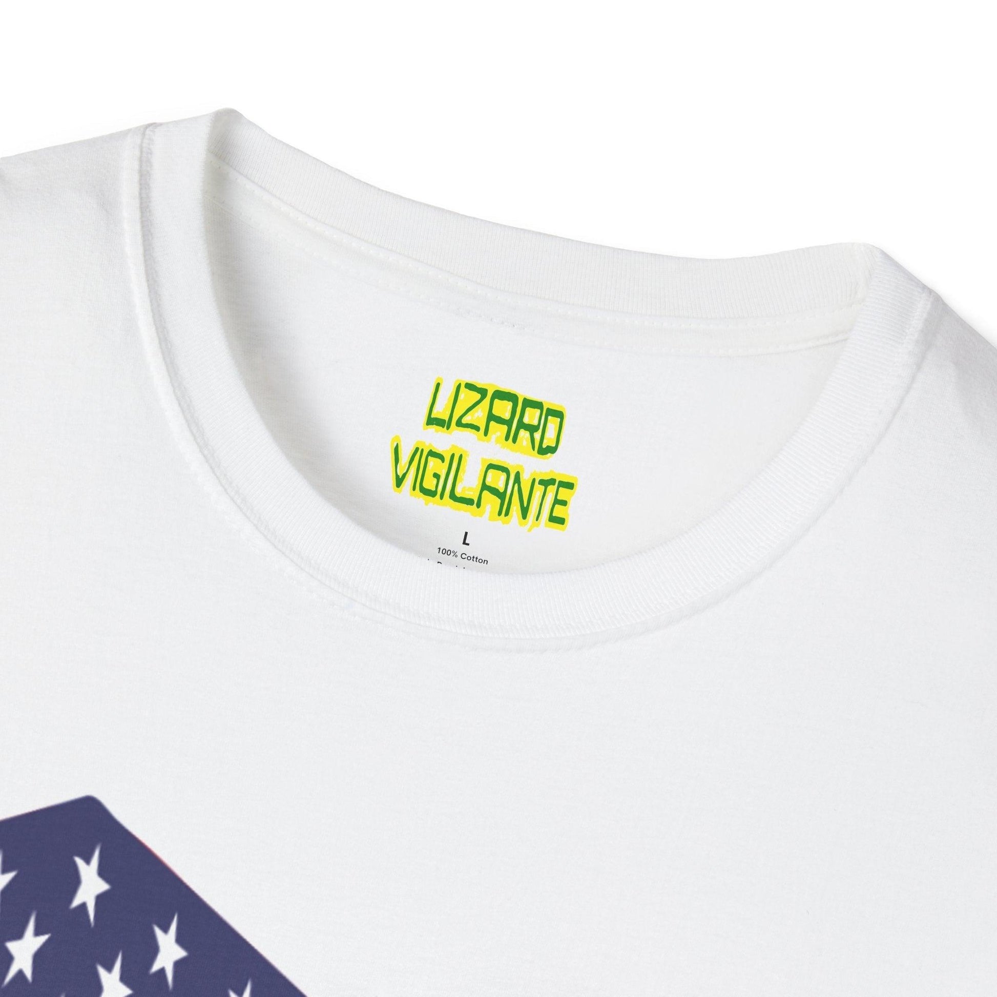 American Flag 3D Block Unisex Softstyle T-Shirt - Lizard Vigilante