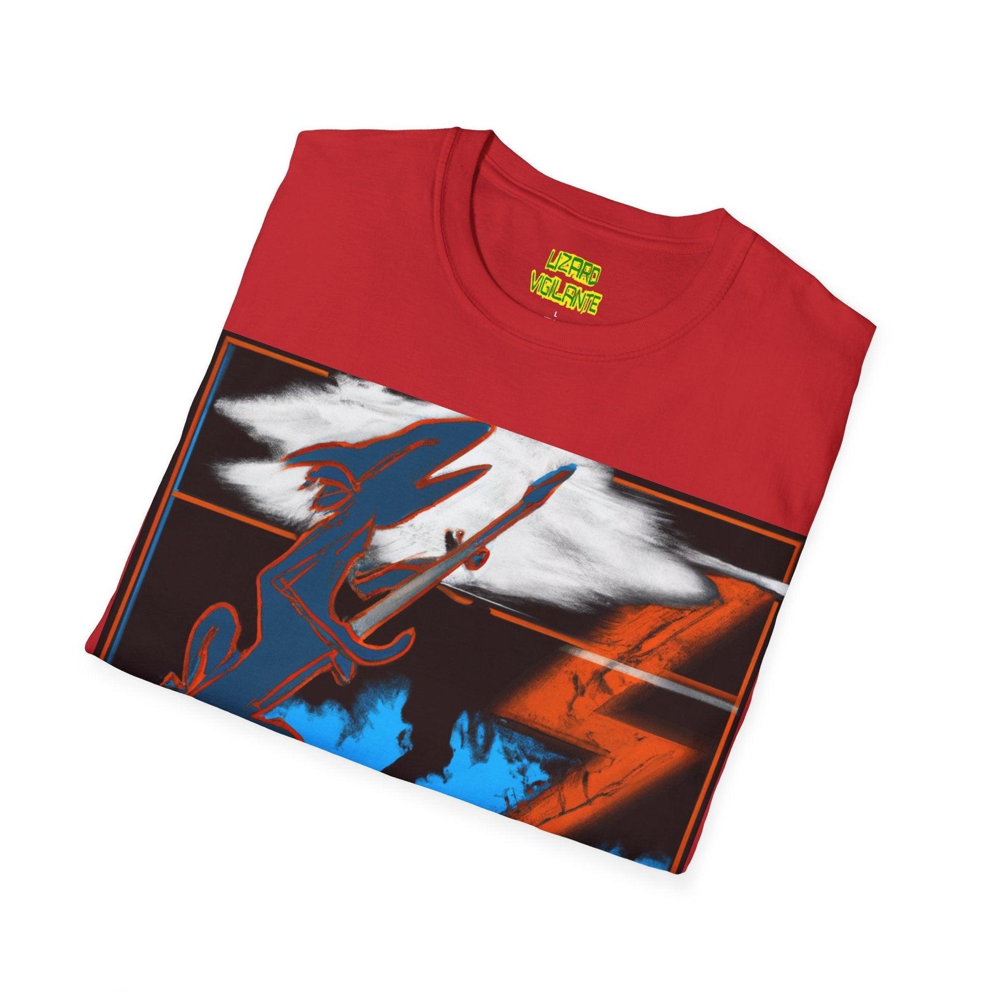 Lizard Vigilante on the Mountain Unisex Softstyle T-Shirt - Lizard Vigilante