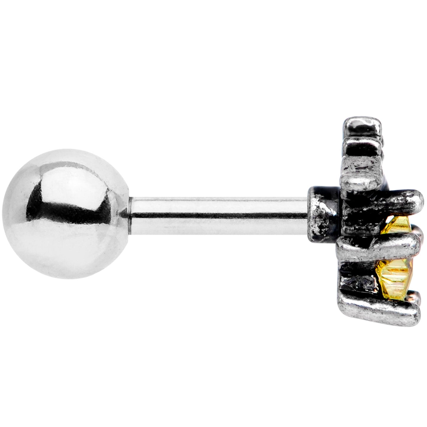 16G 1/4 Yellow Gem Shooting Star Cartilage Tragus Earring