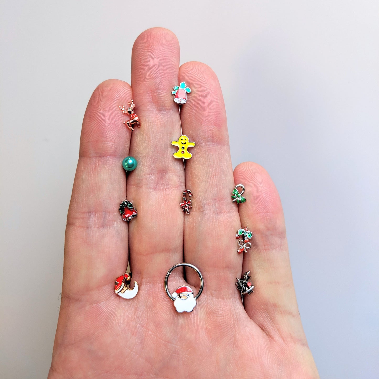 16G 1/4 Candy Gingerbread Christmas Cartilage Tragus Set of 3