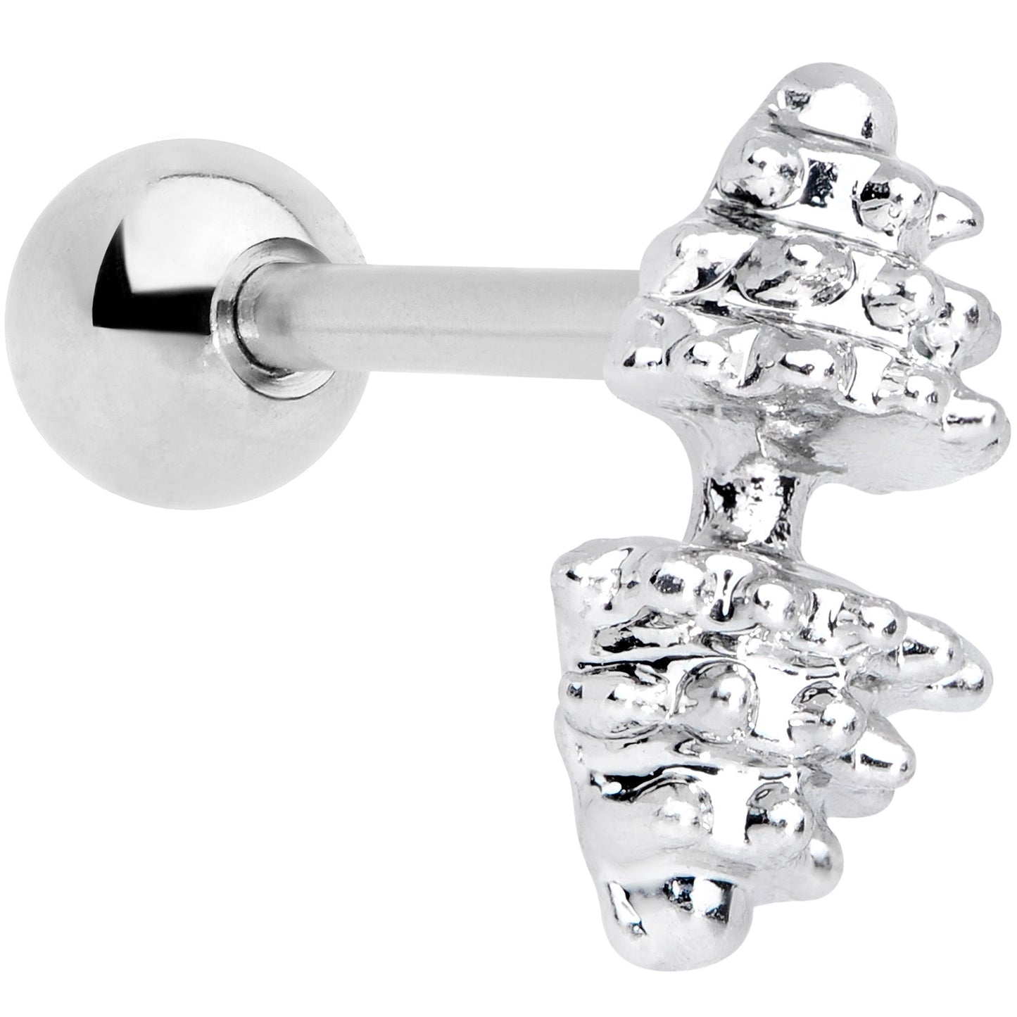 16G 1/4 Clear Gem Weightlifting Barbell Cartilage Tragus Earring