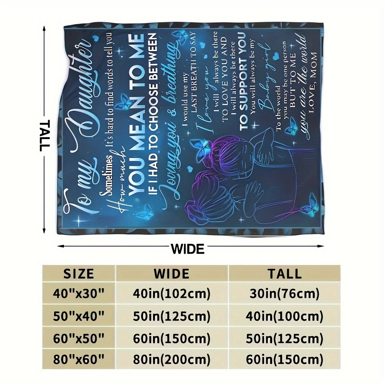 1pc Personalized Blanket - Soft, Cozy, and Heartfelt Gift for Daughter's Birthday, Graduation, and Wedding Celebrations