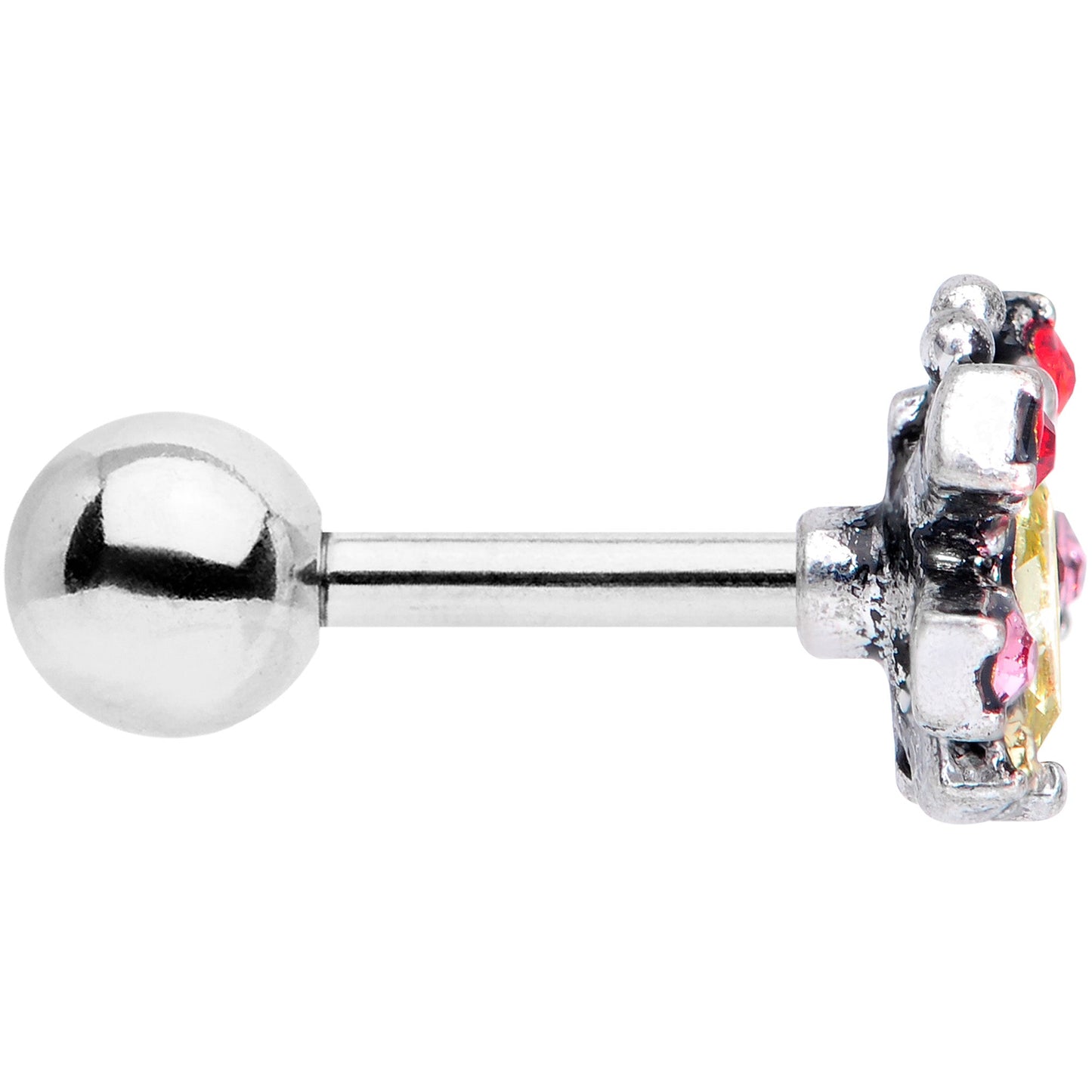 16G 1/4 Red Yellow Gem Art Deco Butterfly Cartilage Tragus