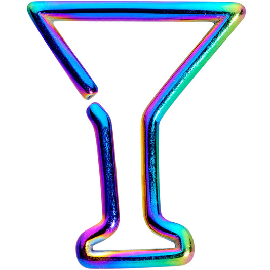 16G 5/16 Rainbow Plated Bottoms Up Wine Glass Closure Ring