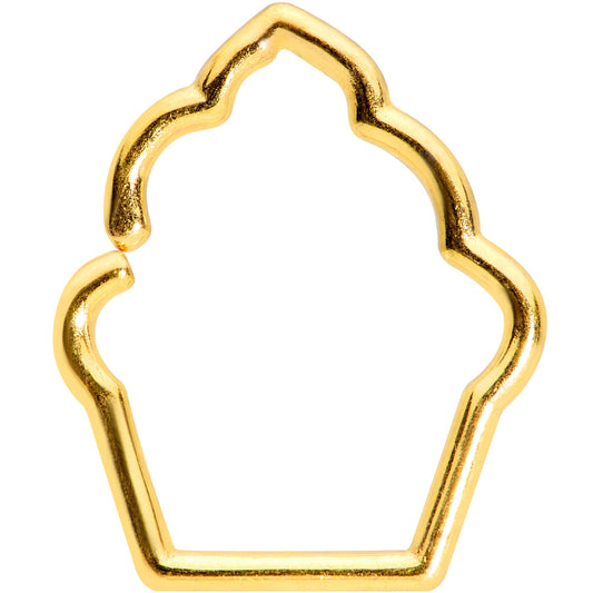 16G 5/16 Gold Tone Baked Treats Cupcake Closure Ring