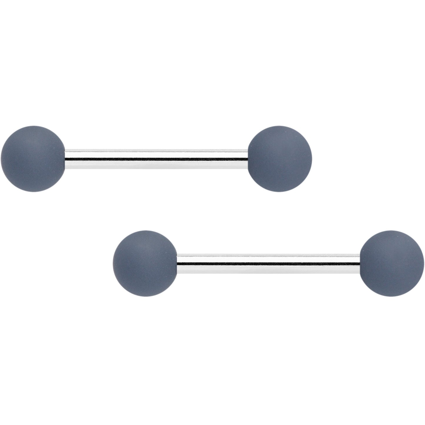 14G 9/16 Hot Pink Grey Matte Barbell Nipple Ring Set of 4