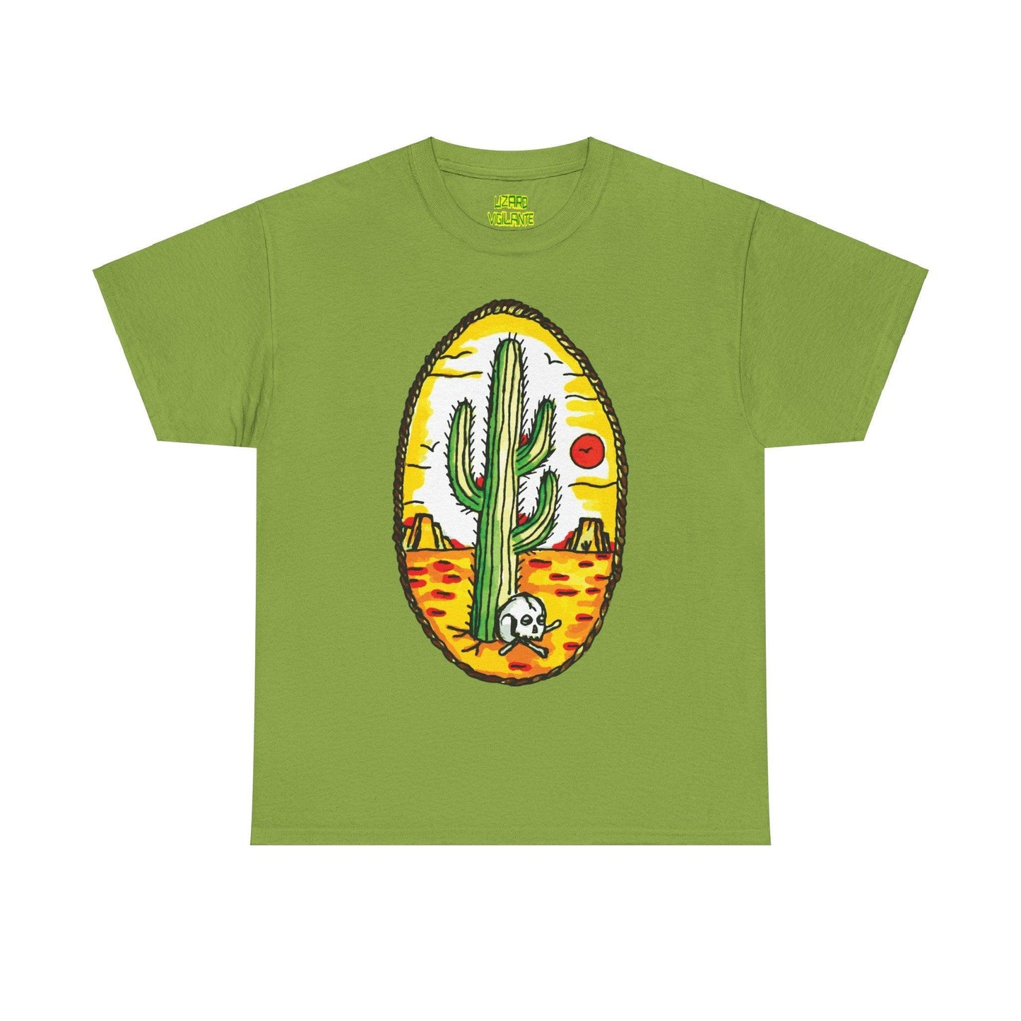 Cactus Skull Unisex Heavy Cotton Tee - Lizard Vigilante