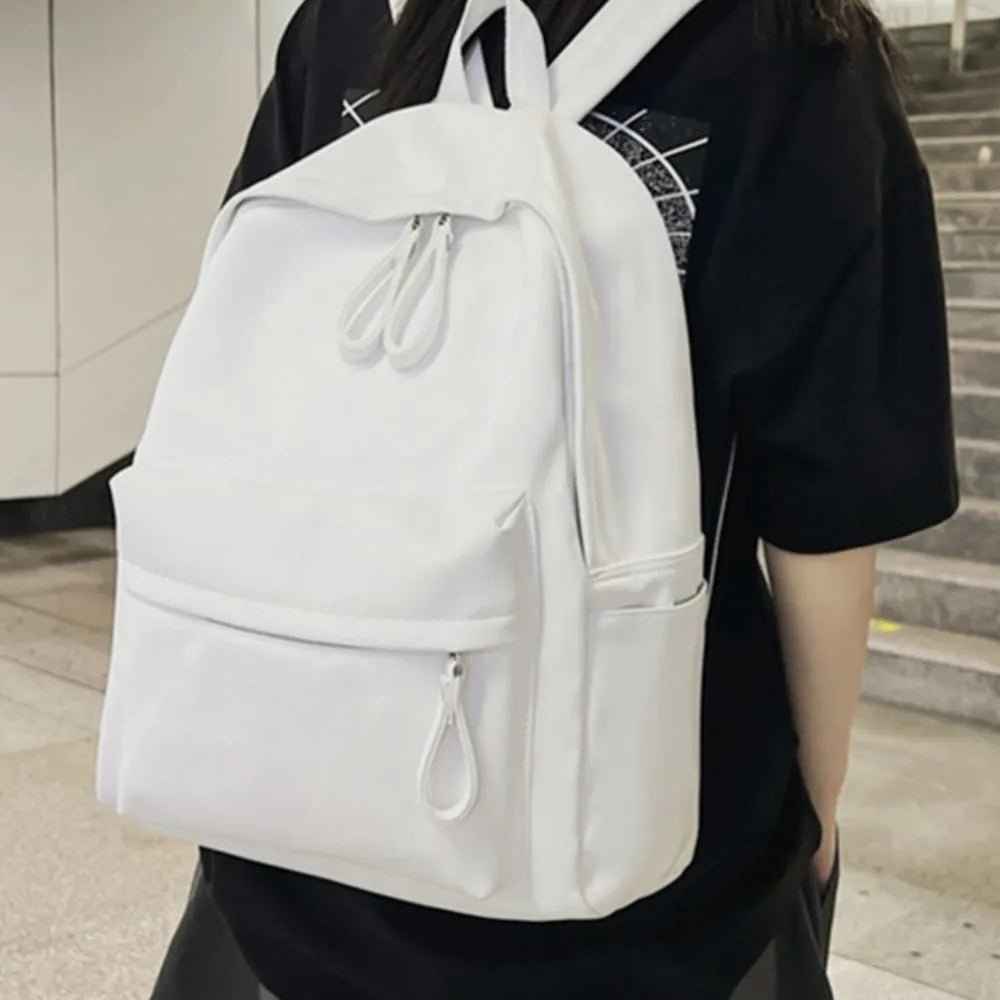 Elegant Leather Backpack Bag : With Fancy Zipper