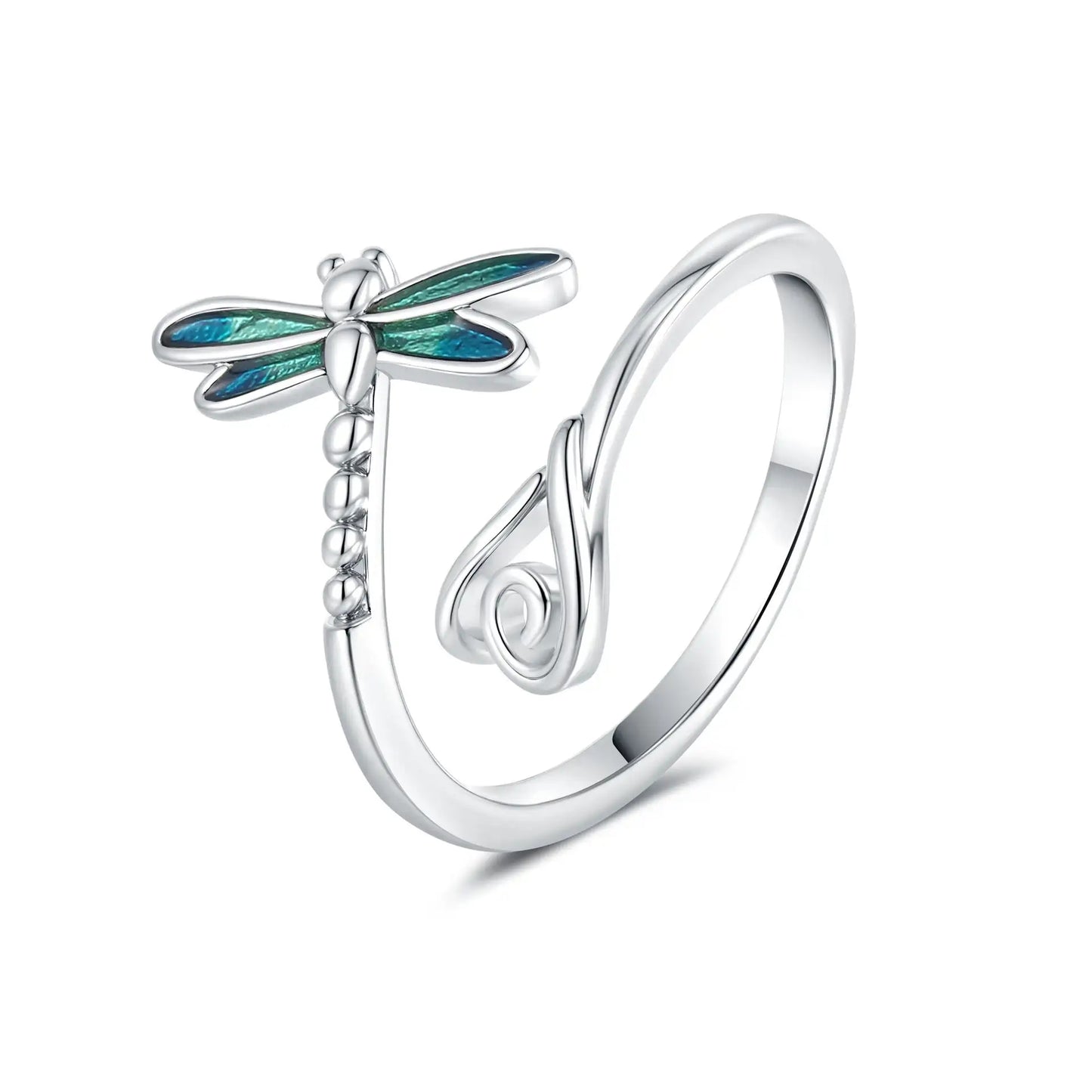 Blue Dragonfly Ring Female Exquisite Epoxy