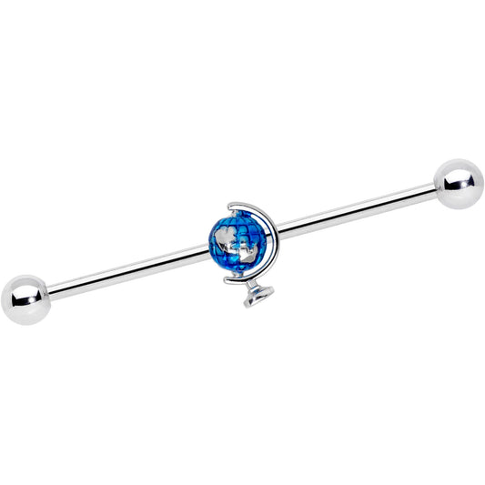 14G Globe Earth Industrial Barbell 38mm