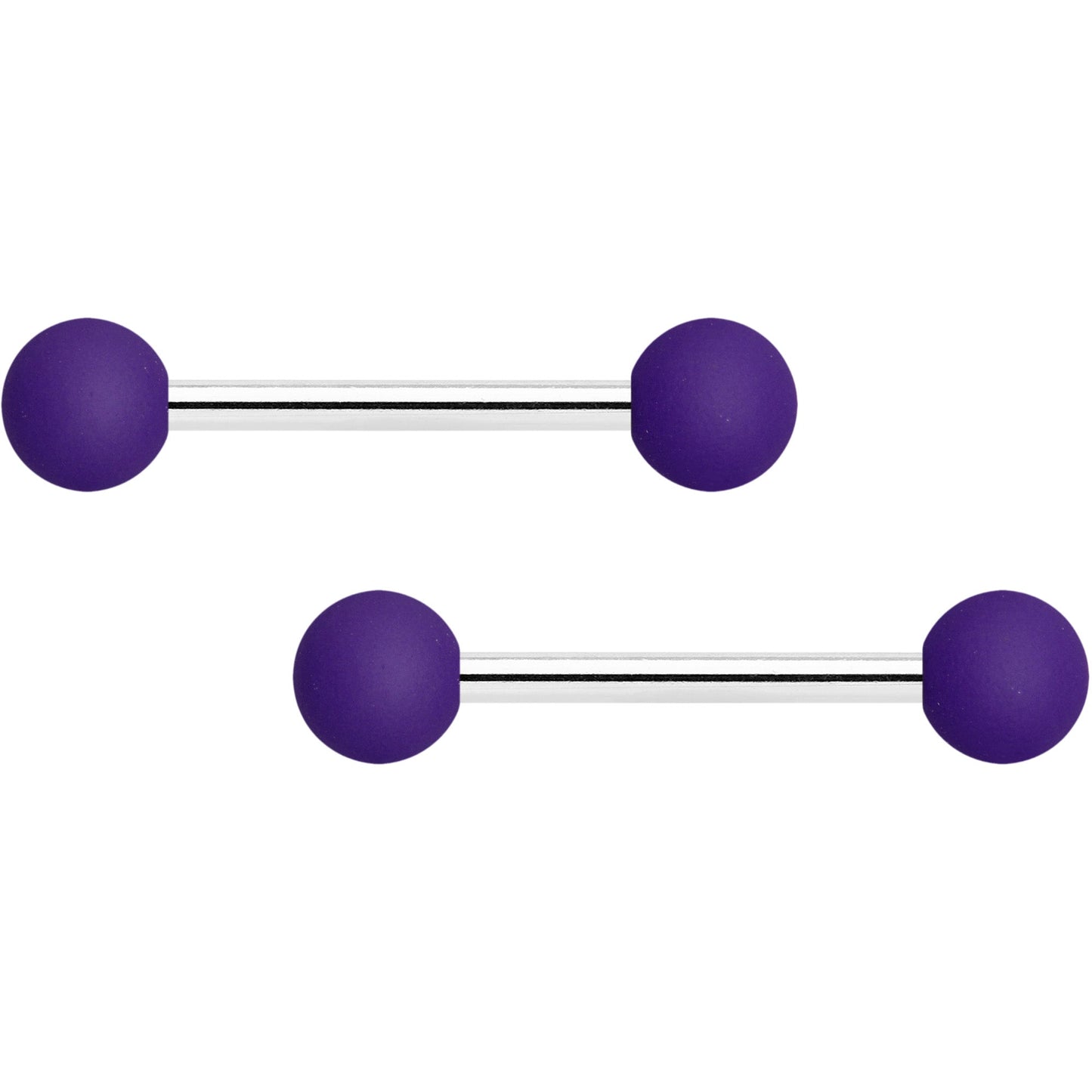 14G Purple Peach Matte Barbell Nipple Ring Set of 4