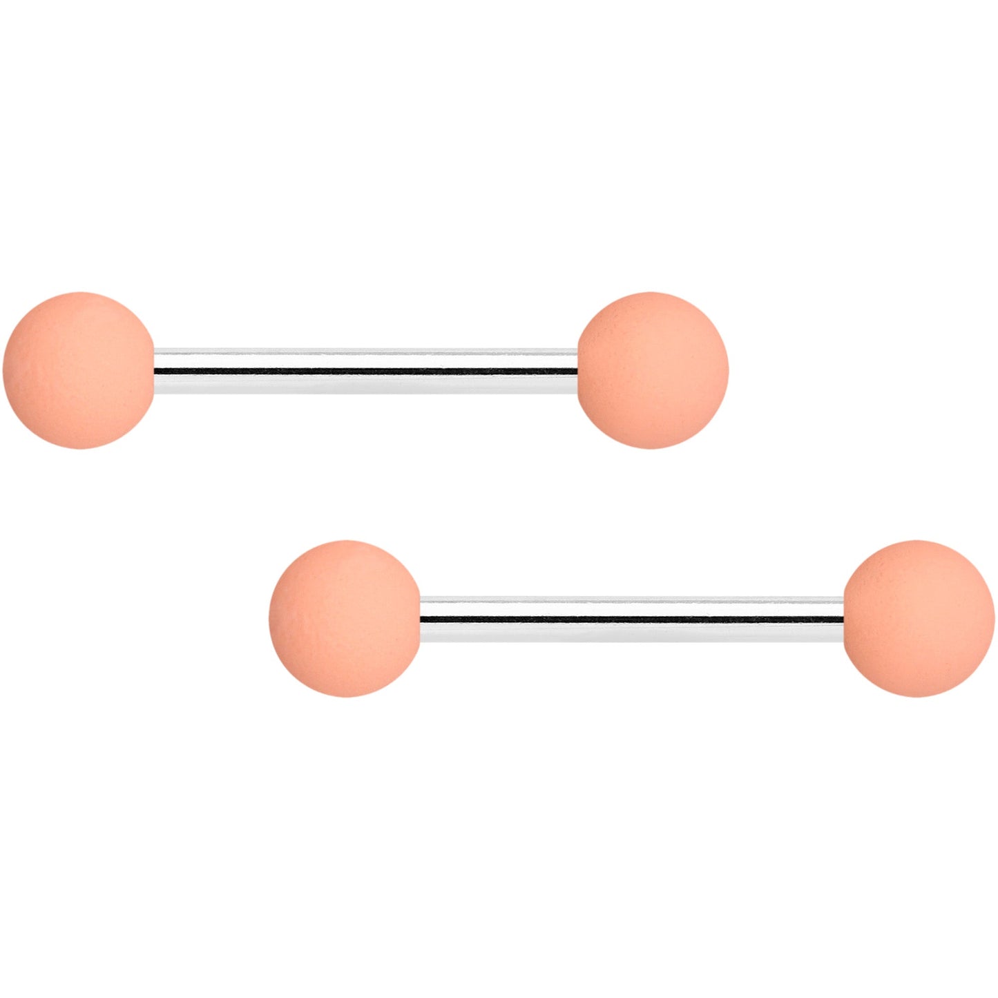 14G Purple Peach Matte Barbell Nipple Ring Set of 4