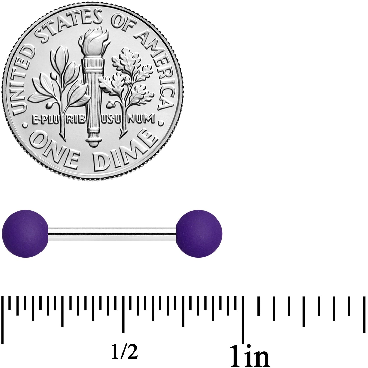 14G Purple Peach Matte Barbell Nipple Ring Set of 4