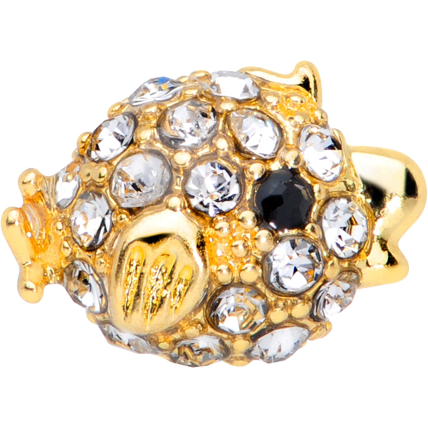 16G 5/16 Clear Gem Gold Tone Fish Labret Monroe Tragus