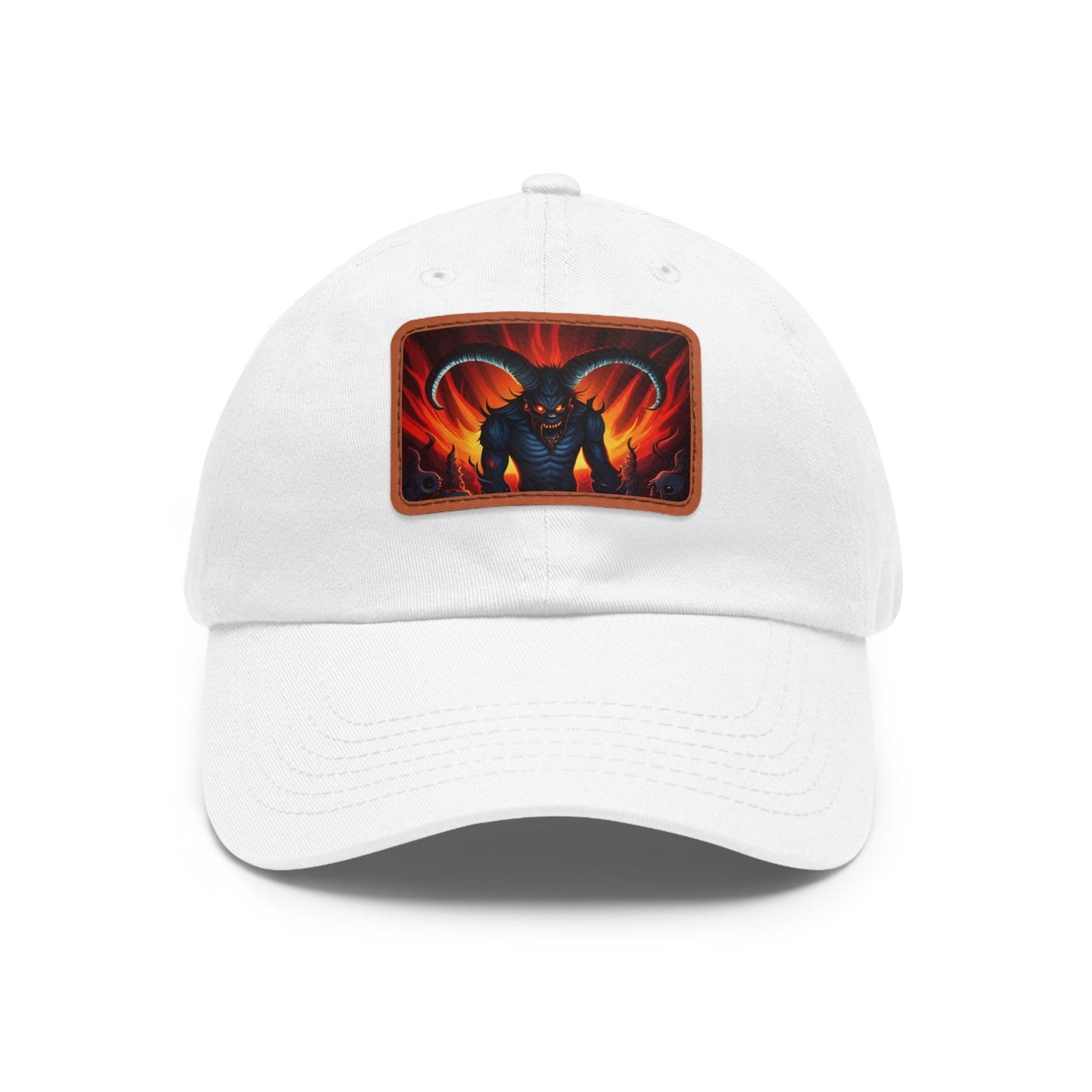 Horny Devil Dad Hat with Leather Patch (Rectangle) - Lizard Vigilante