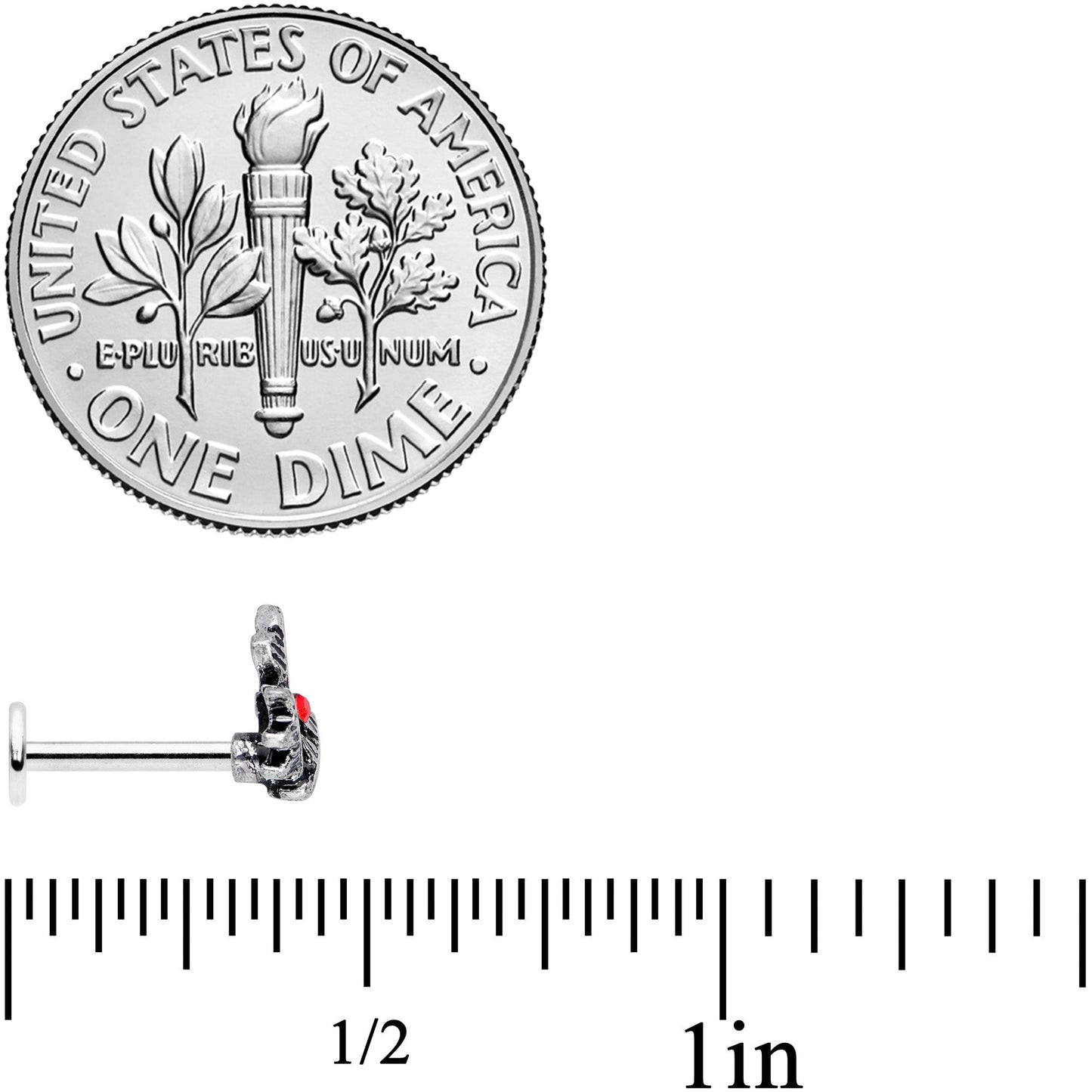 16G 5/16 Red Gem Candy Christmas Labret Monroe Tragus Set of 3