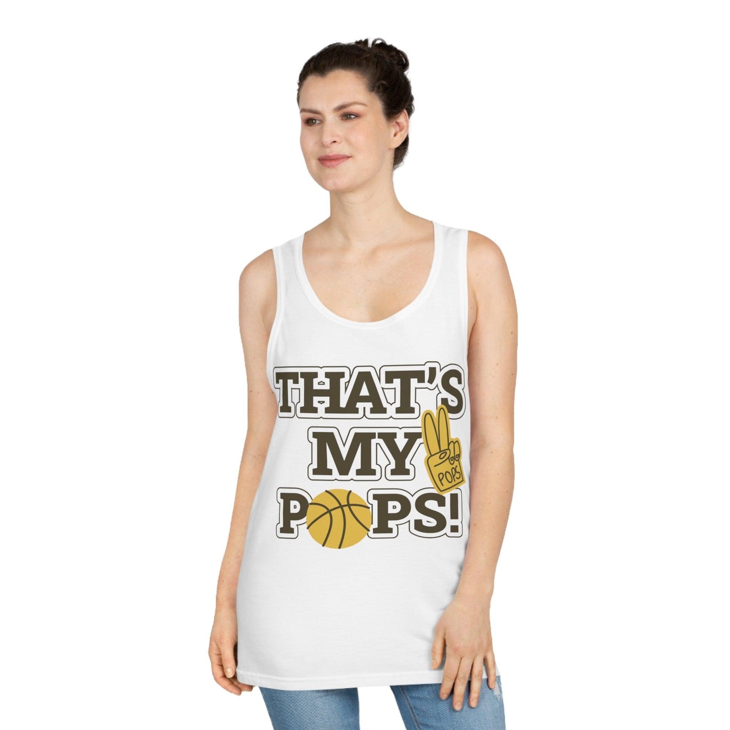 That's My Pops Basketball Unisex Softstyle™ Tank Top - Lizard Vigilante