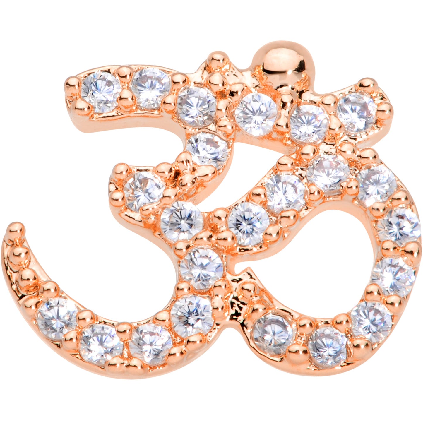 16G 1/4 Clear CZ Gem Rose Gold Tone Amazing Om Cartilage Tragus