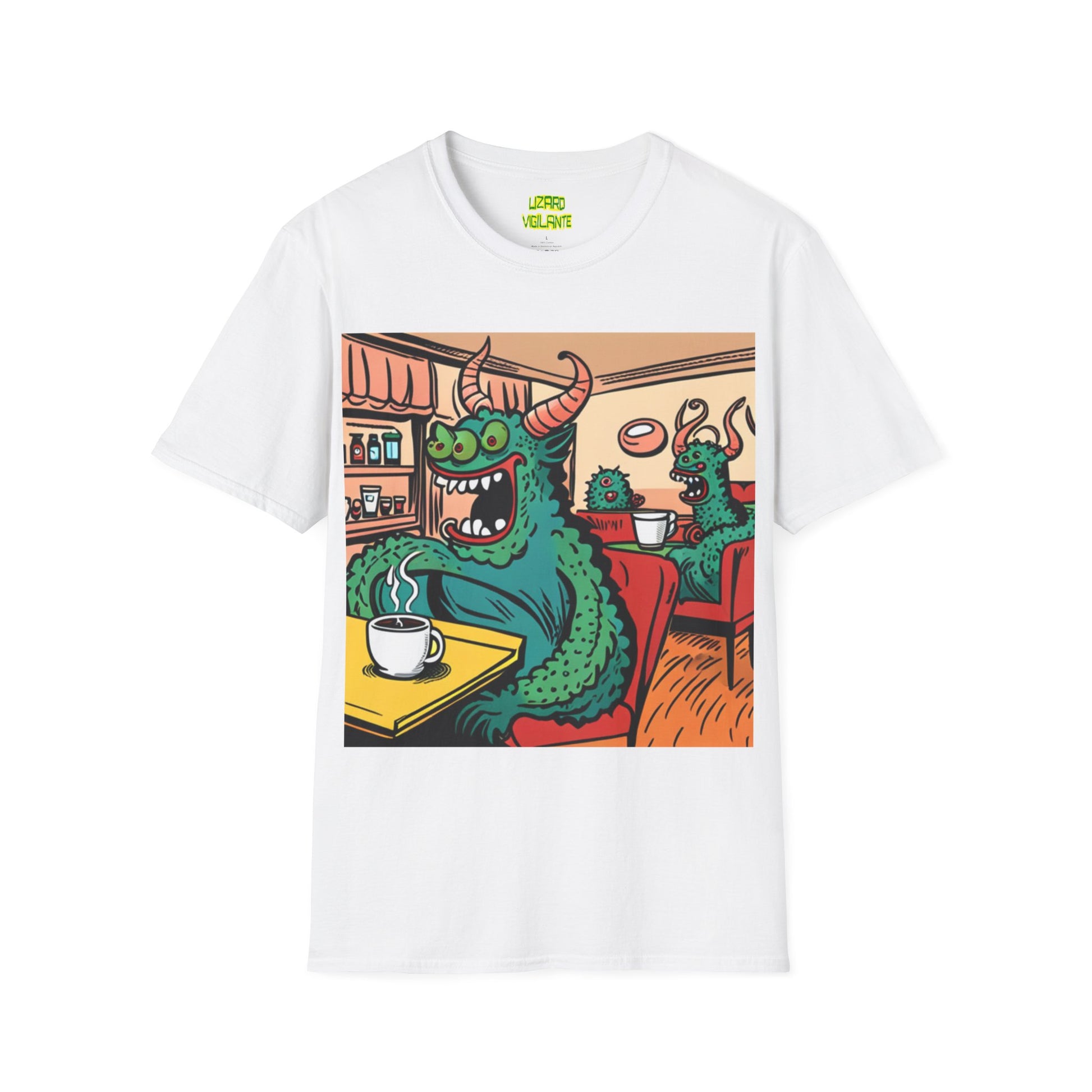 Lizard Vigilante Premium Coffee Monsters Unisex Softstyle T-Shirt - Lizard Vigilante