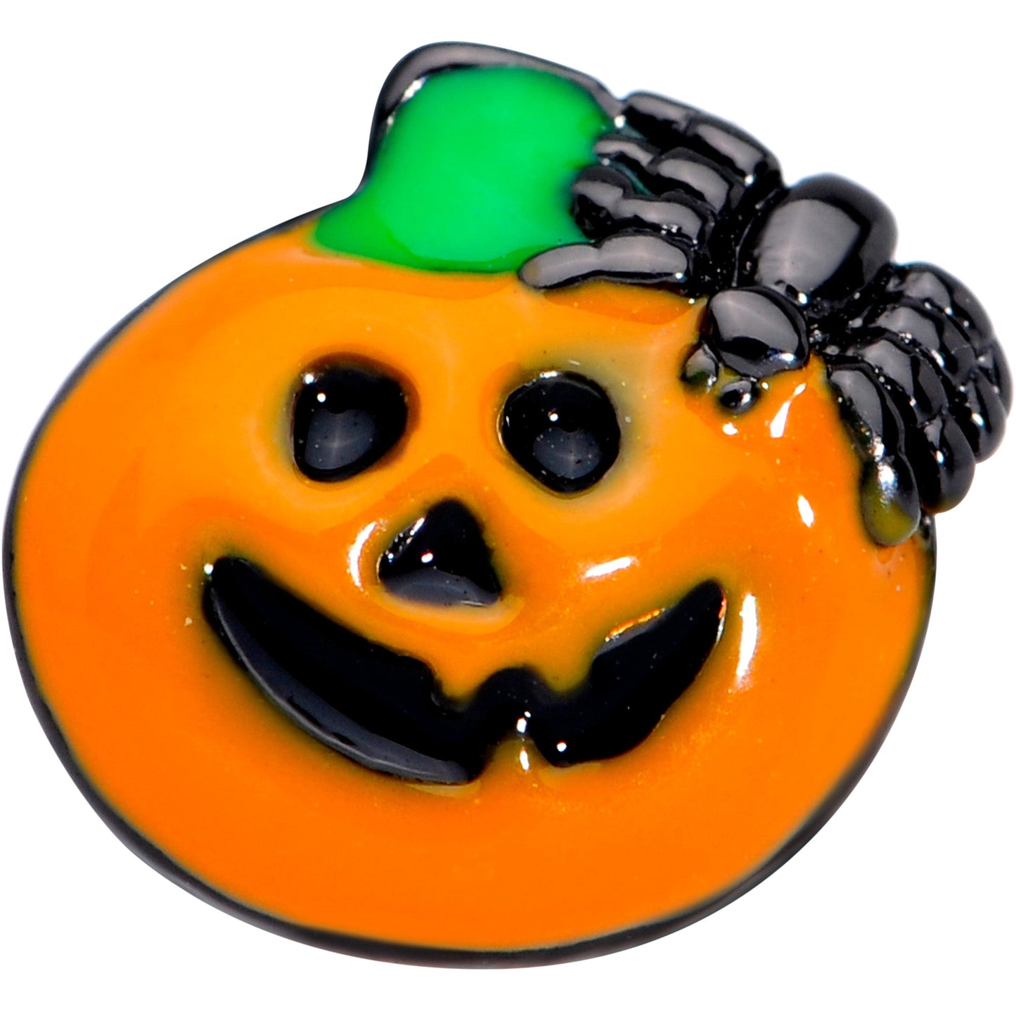 16G 1/4 Gold Tone Spider Pumpkin Halloween Cartilage Tragus