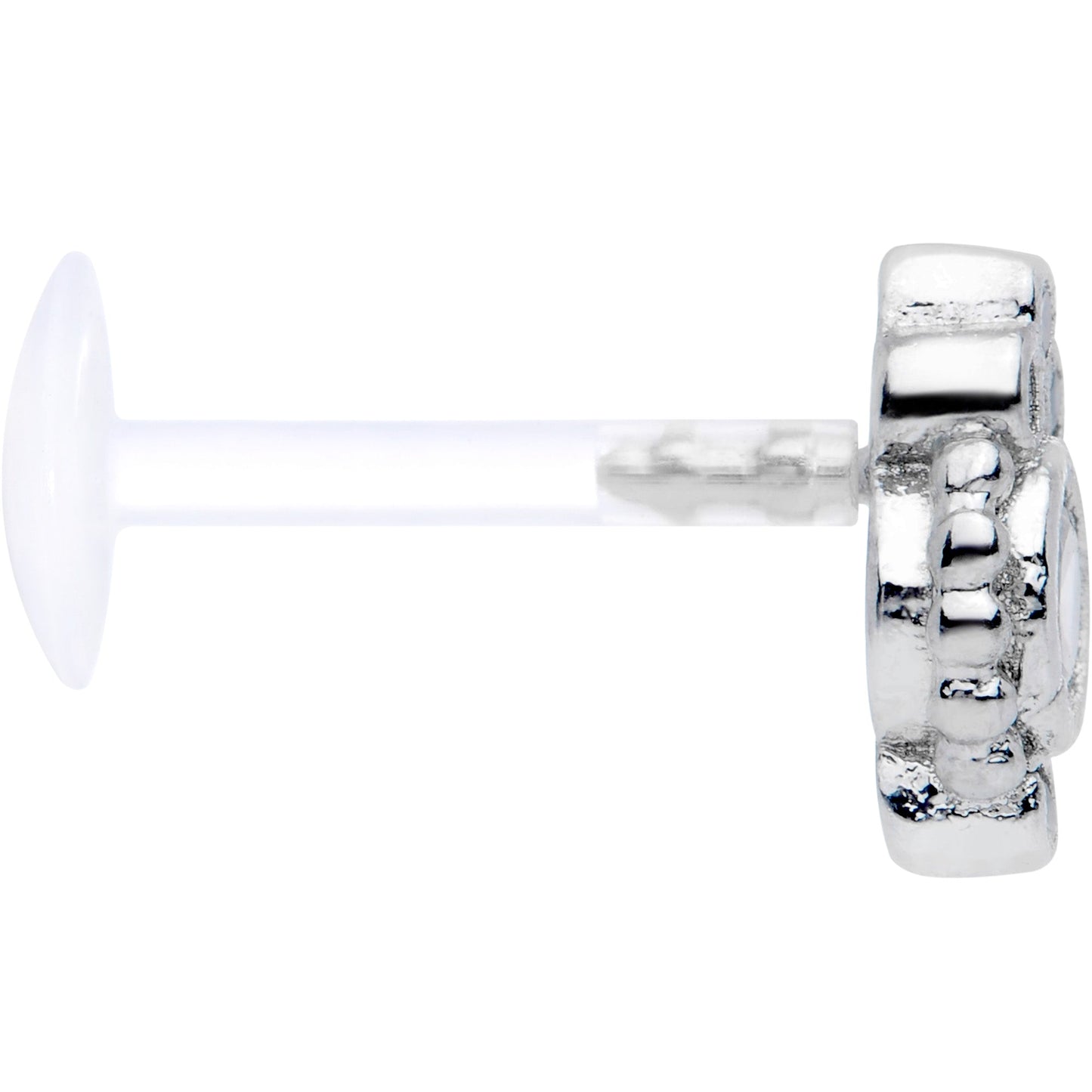 16G 5/16 Clear Gem Flexible Bioplast Teardrop Labret Monroe Tragus