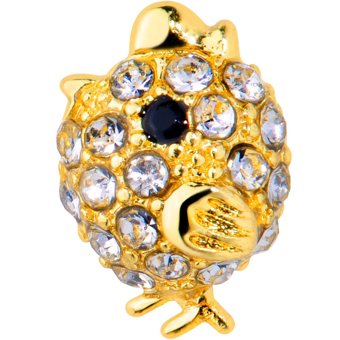 16G 1/4 Clear Gem Gold Tone Fish Cartilage Tragus Earring