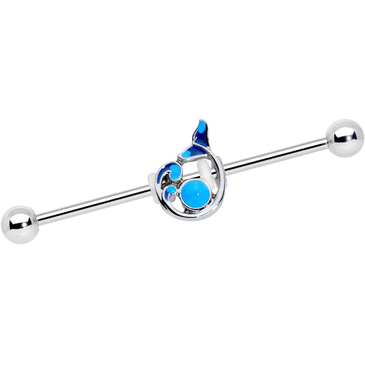 14G Blue Water Whale Industrial Barbell 38mm
