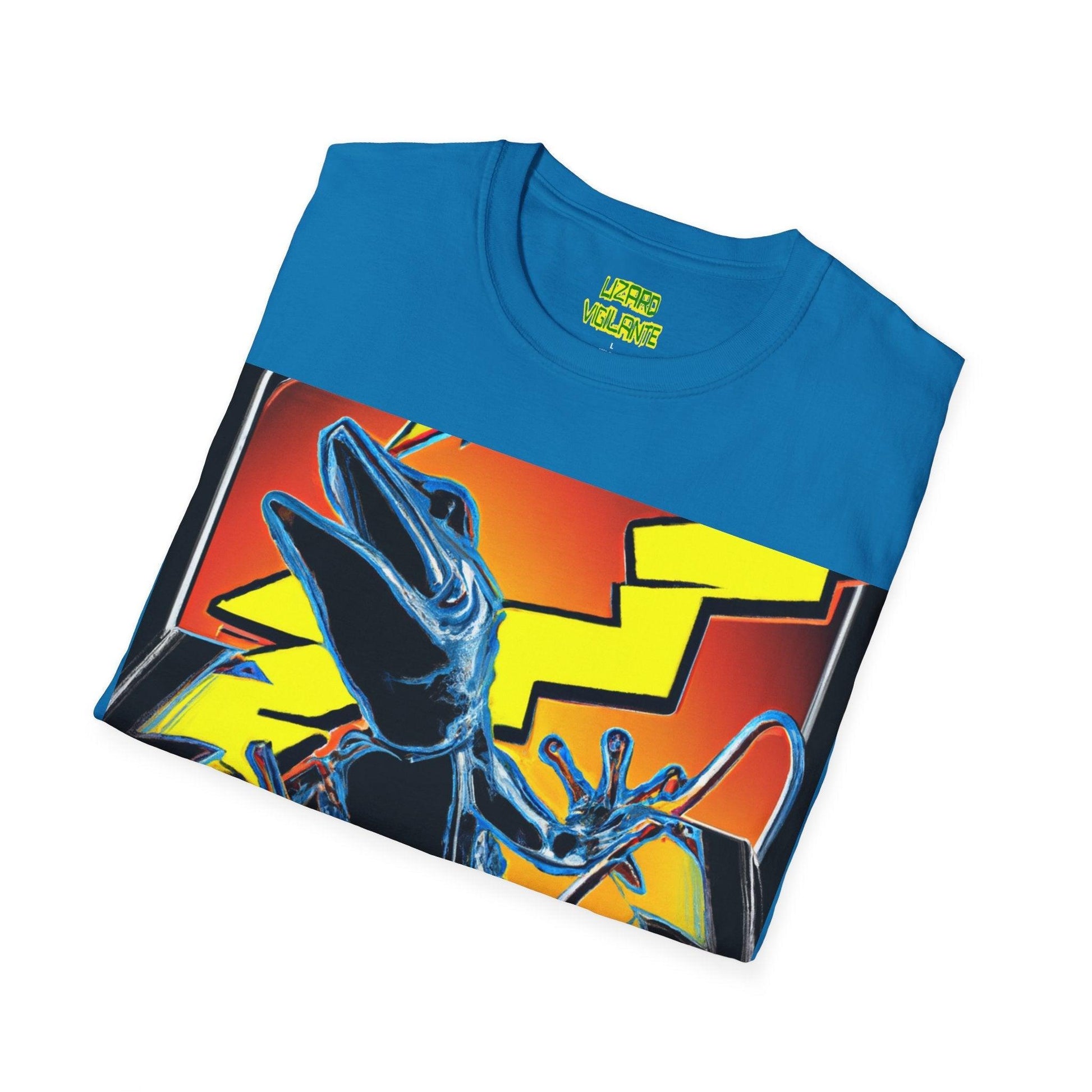 Lizard Lightning Graphical Unisex Softstyle T-Shirt - Lizard Vigilante