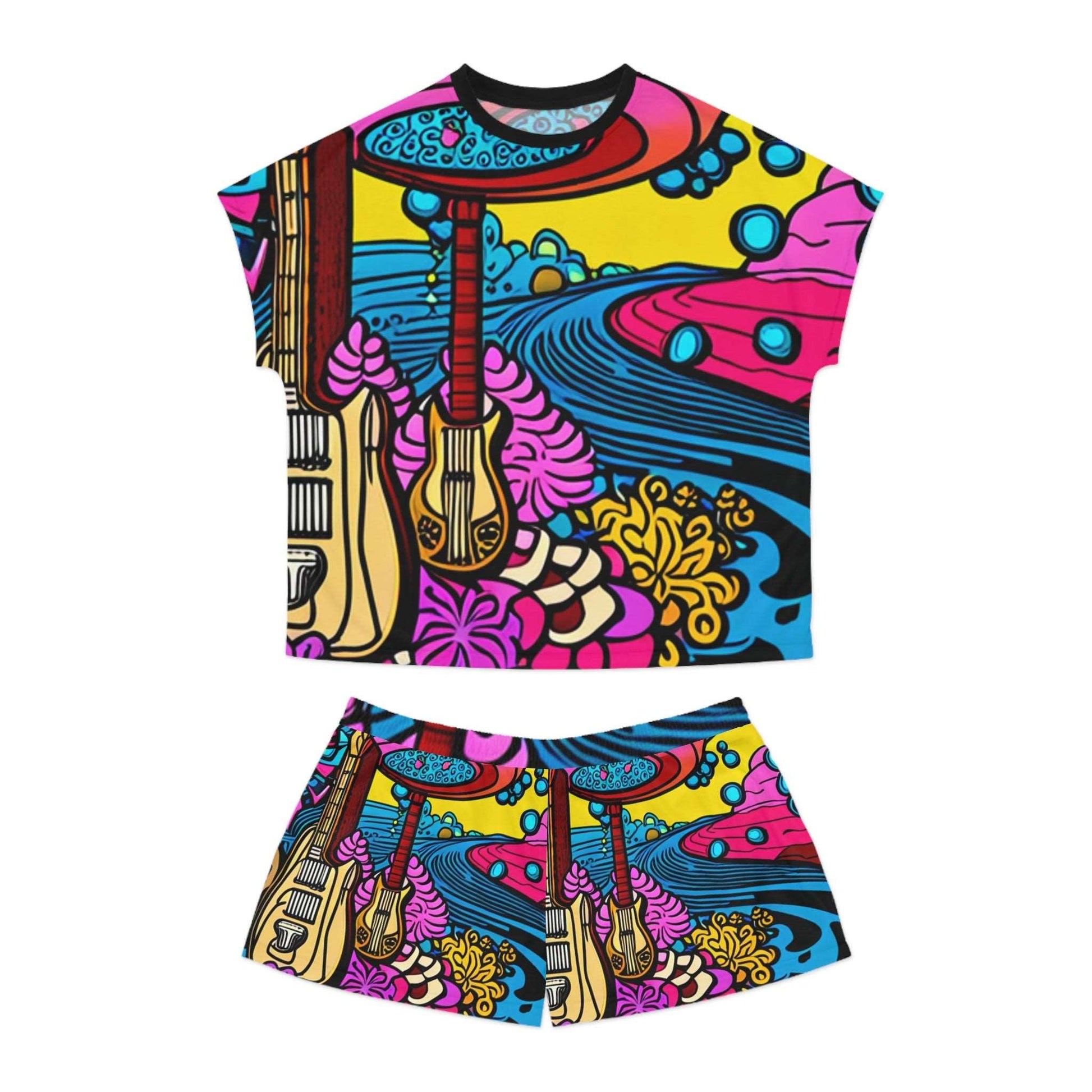 60s Psychedelia Women's Short Pajama Set - Premium All Over Prints from Printify - Just $42.99! Shop now at Lizard Vigilante