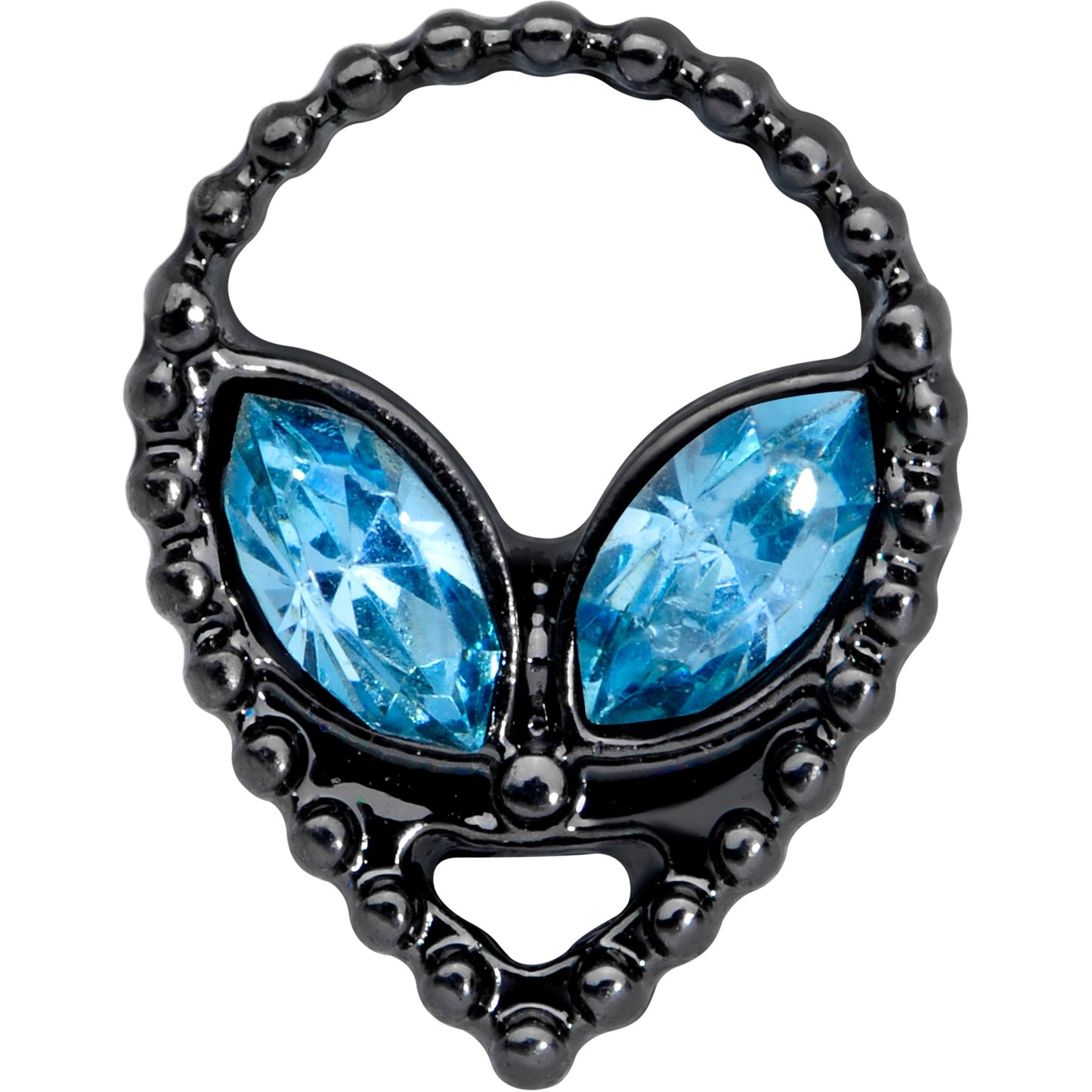 16G 1/4 Aqua Gem Black Alien Cartilage Tragus