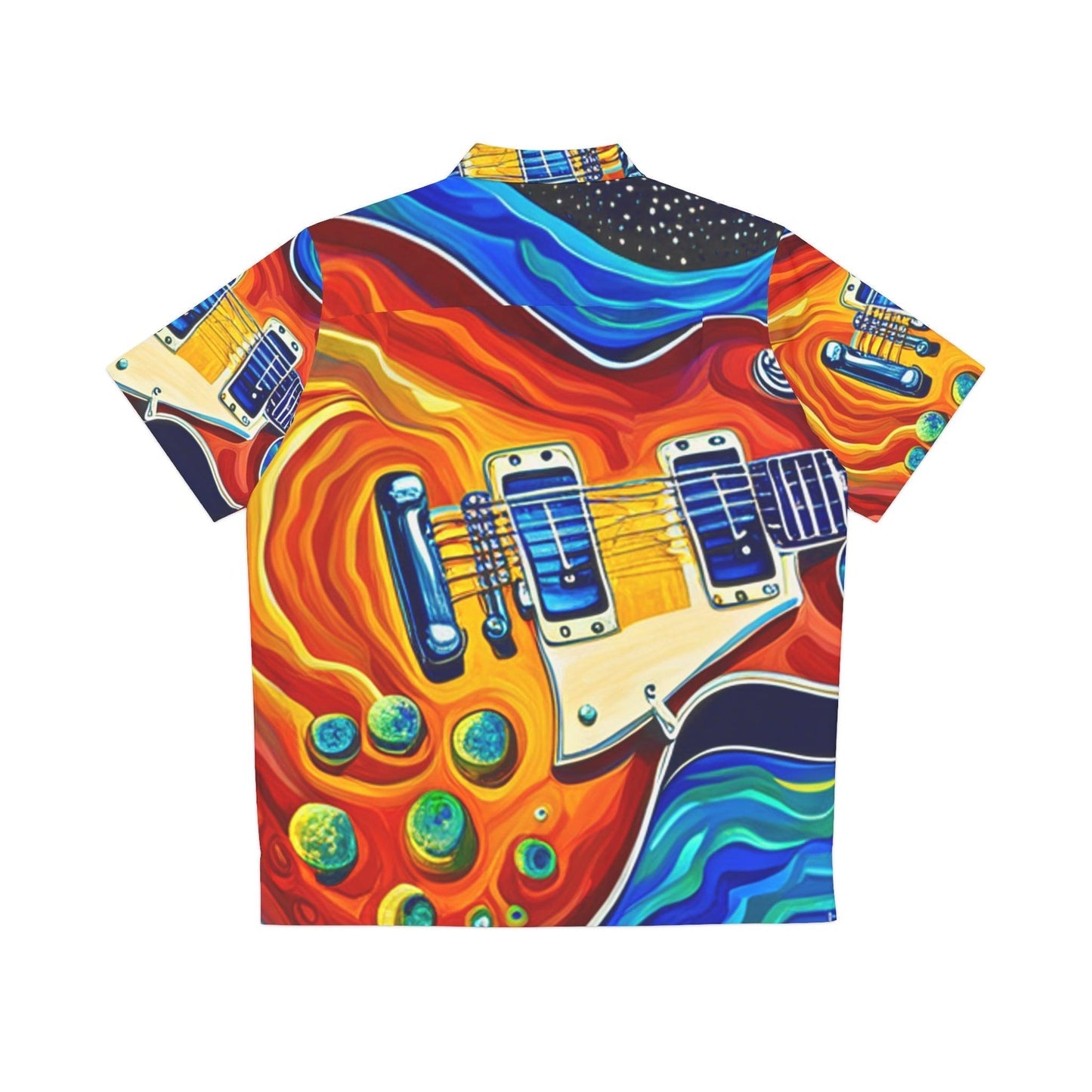 Psychedelic Guitar Men's Hawaiian Shirt - Lizard Vigilante