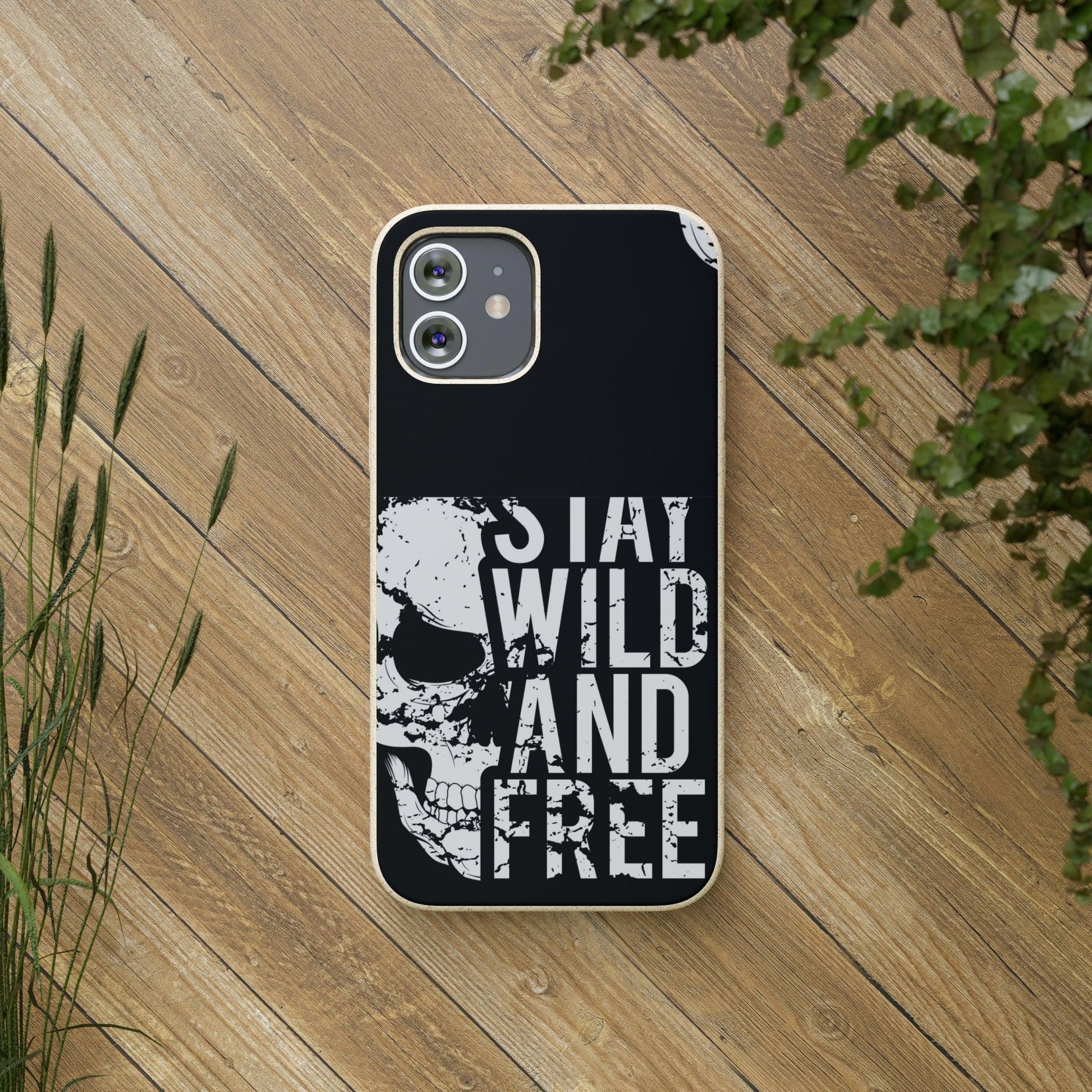 Stay Wild And Free Skull Biodegradable Cases - Lizard Vigilante