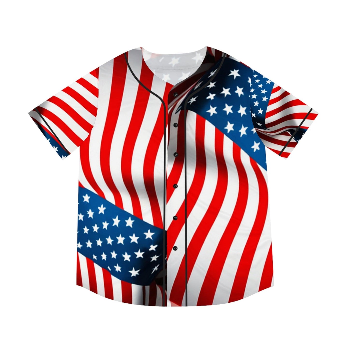 American Flag Men's Baseball Jersey - Lizard Vigilante