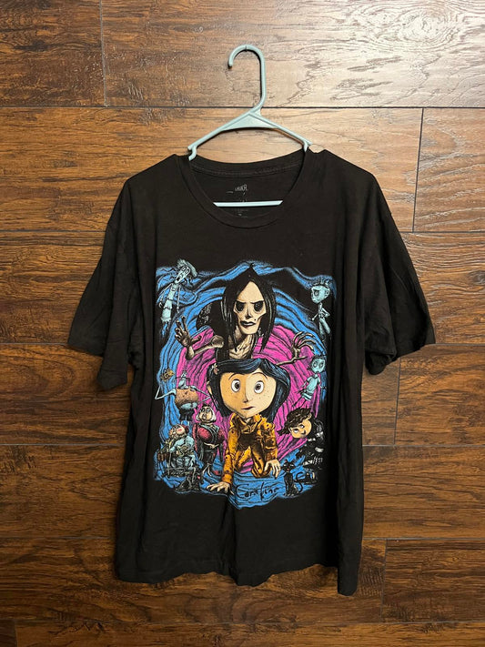 Coraline 2009 Movie x Laika T-shirt Neil Gaiman Tee - XL