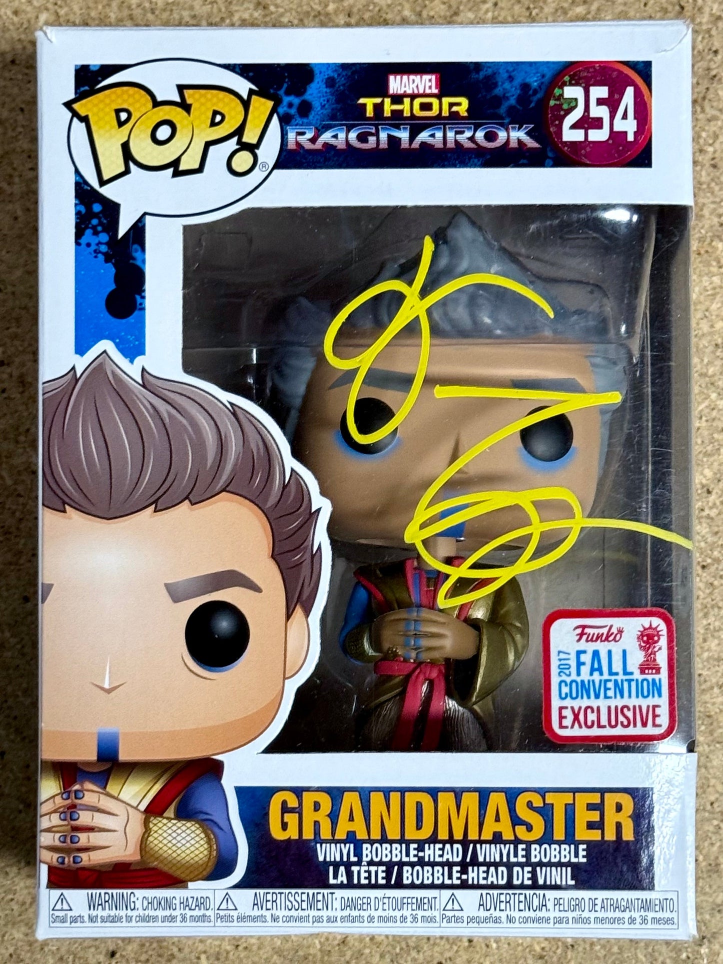 Jeff Goldblum Signed Thor Ragnorak Grandmaster NYCC Vaulted Exclusive Funko Pop! #254 With PSA COA