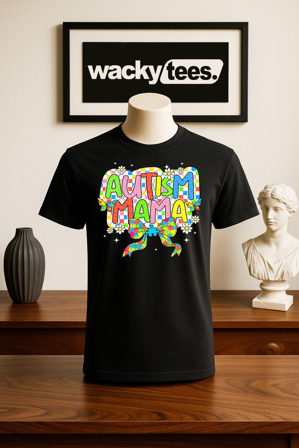 Autism Mama Awareness Graphic Tee Shirt
