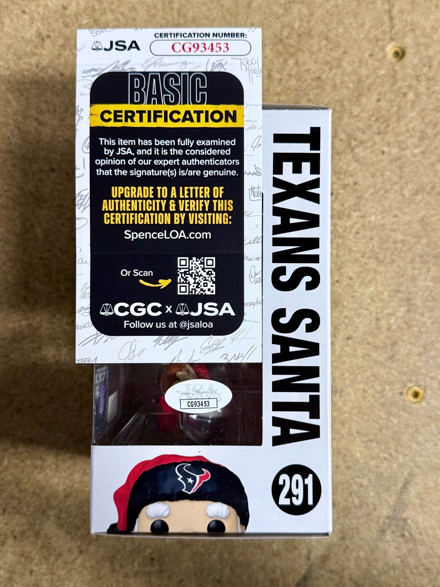 Rapper Paul Wall Signed NFL Houston Texans Santa Funko Pop! #291 With JSA COA