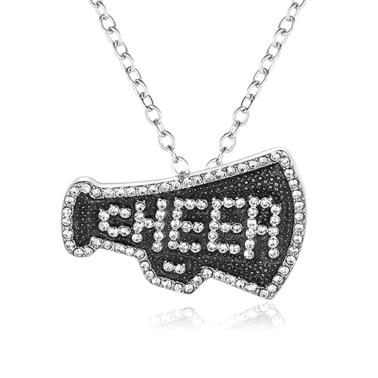 CEMOTY Charm Necklaces for Teen Girl-Cheer Necklace for Teen Girls-Cute Cheerleading Pendant Necklace Jewelry for Girls Birthday Christmas Gifts-Girls Black Cheer Necklaces