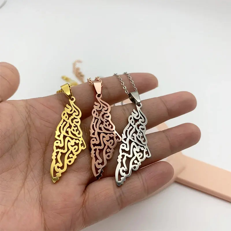 Stainless Steel Palestine Pendant Chain Necklaces