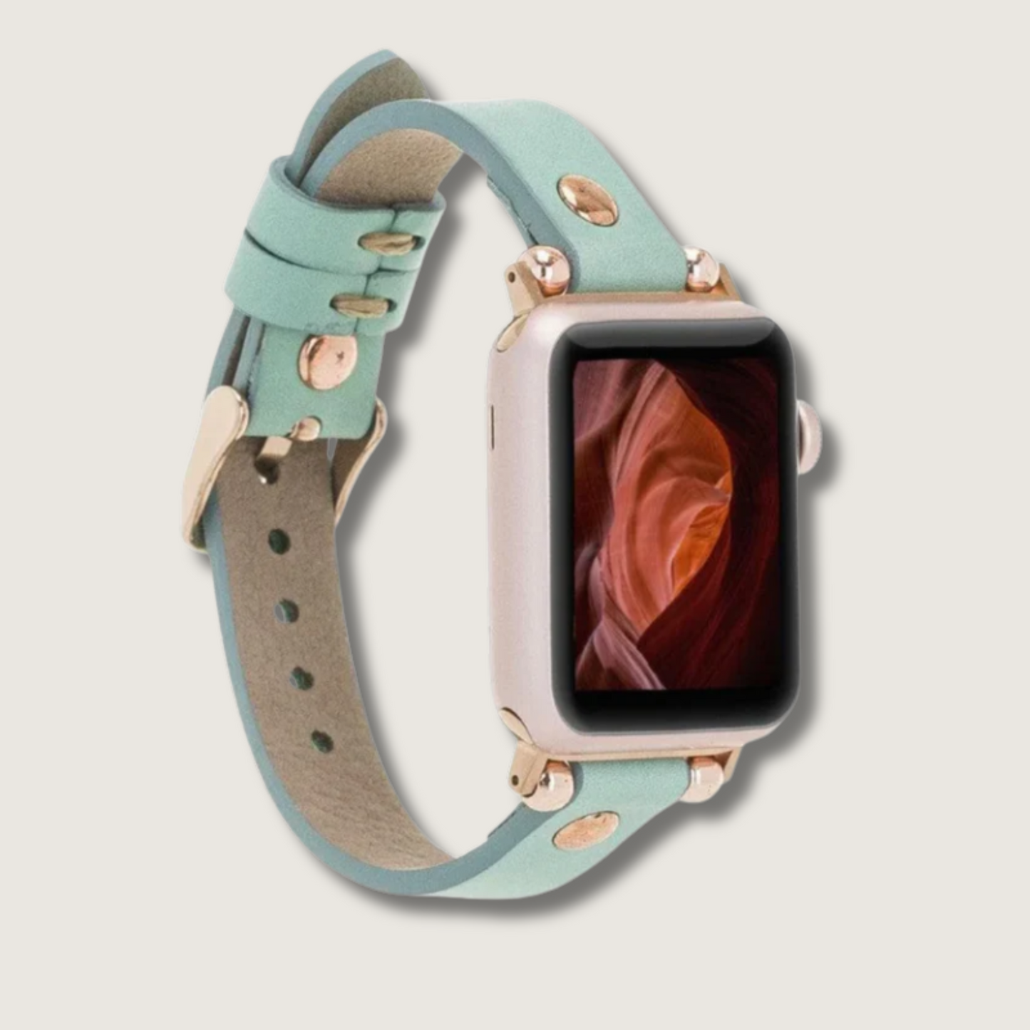 Apple Watch Mint Green Leather Strap - Detroit