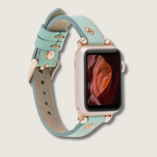 Apple Watch Mint Green Leather Strap - Detroit
