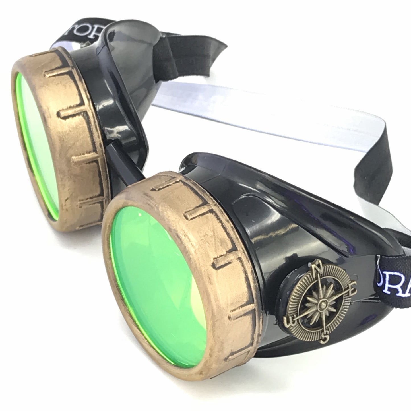 Steampunk Aviator Goggles music festival diffraction lenses