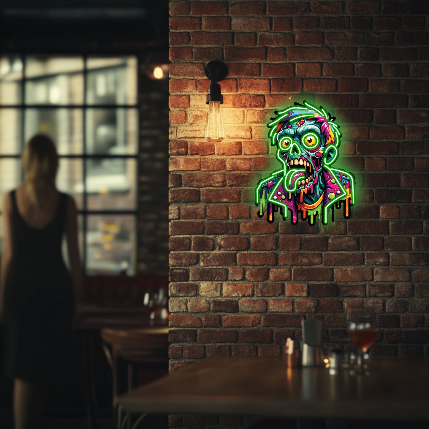 UV Printed Zombie  Neon Wall Art- LV0059