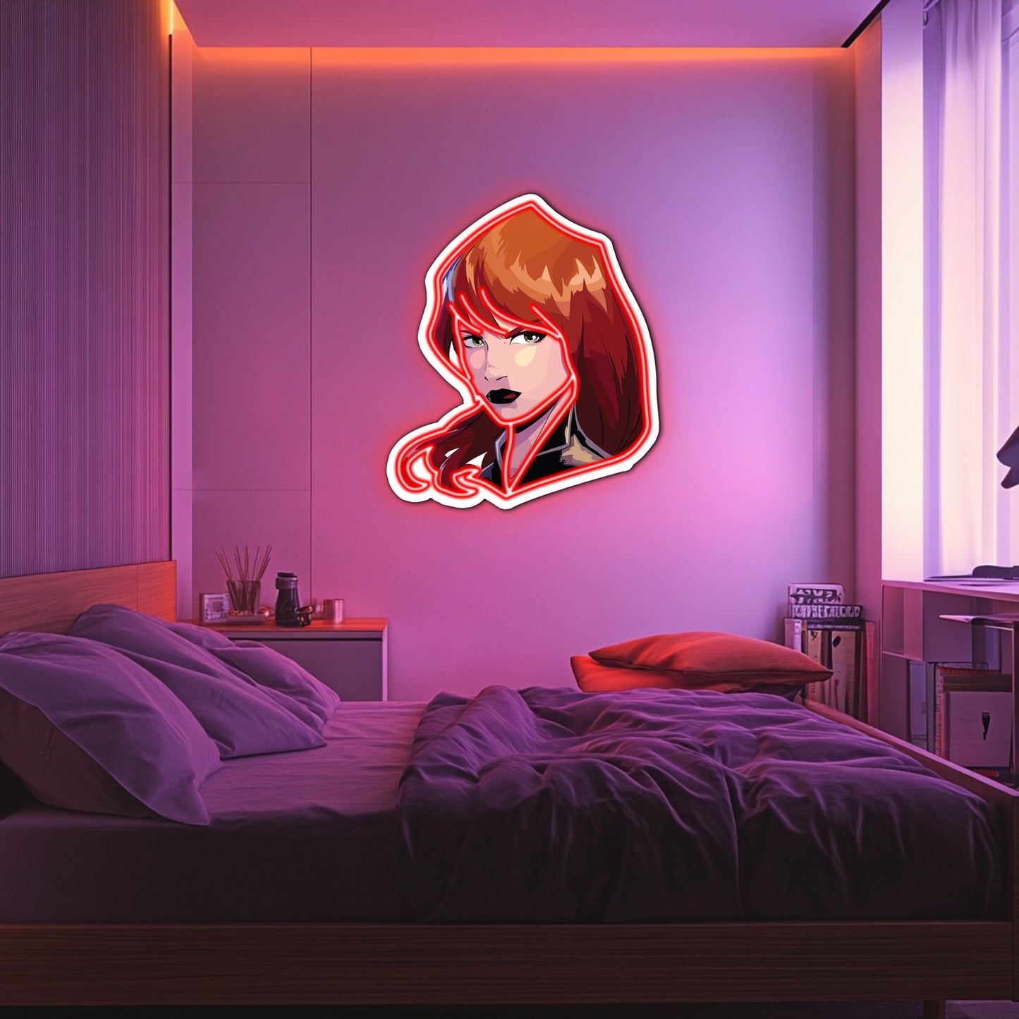 UV Printed Woman Neon Wall Art- LV0043