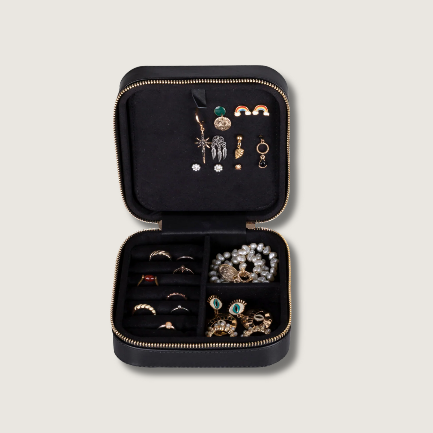 Luxury Travel Jewelry Box – Black - Palermo