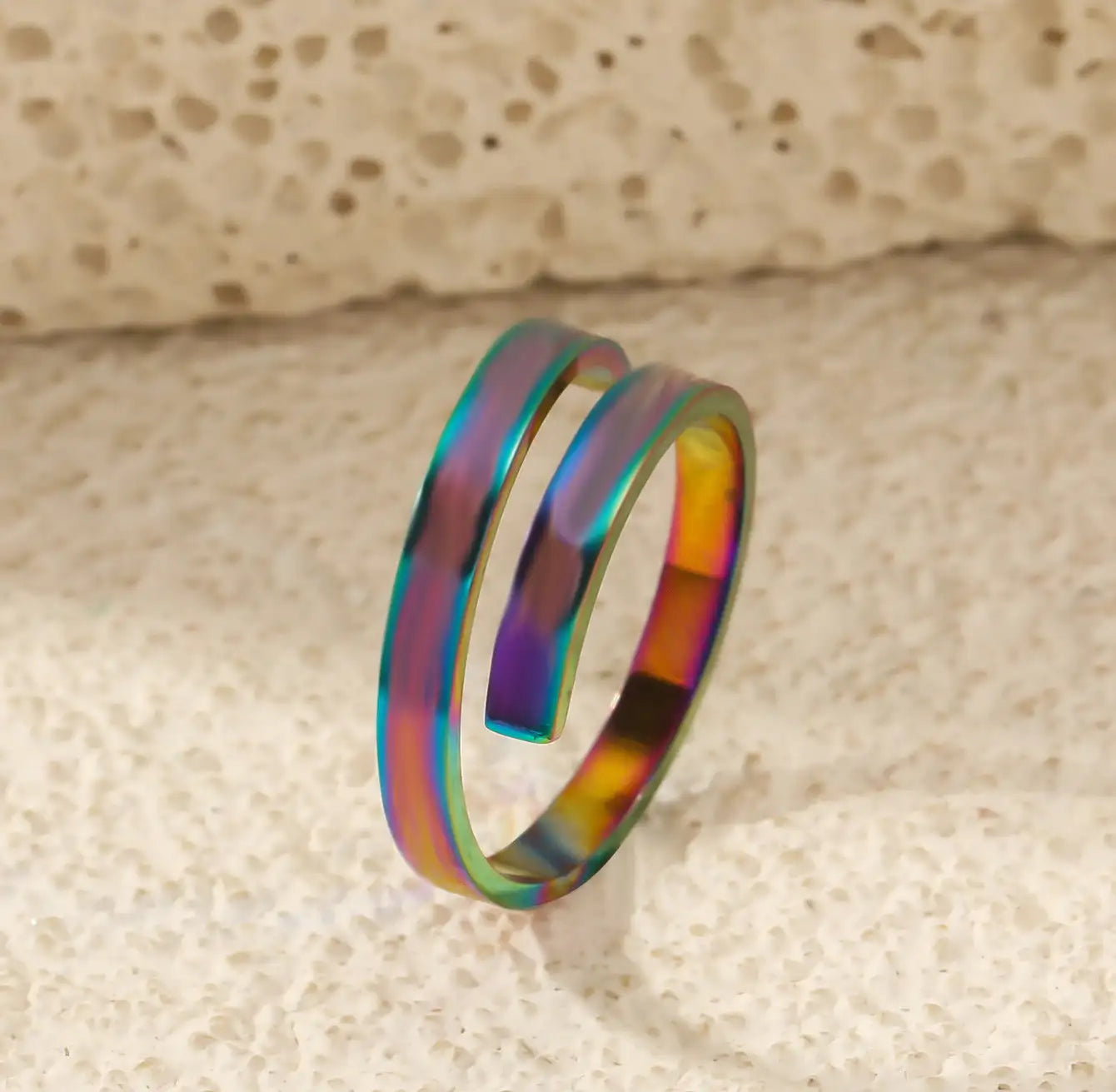 Design Titanium Steel Cross Open Adjustable Ring