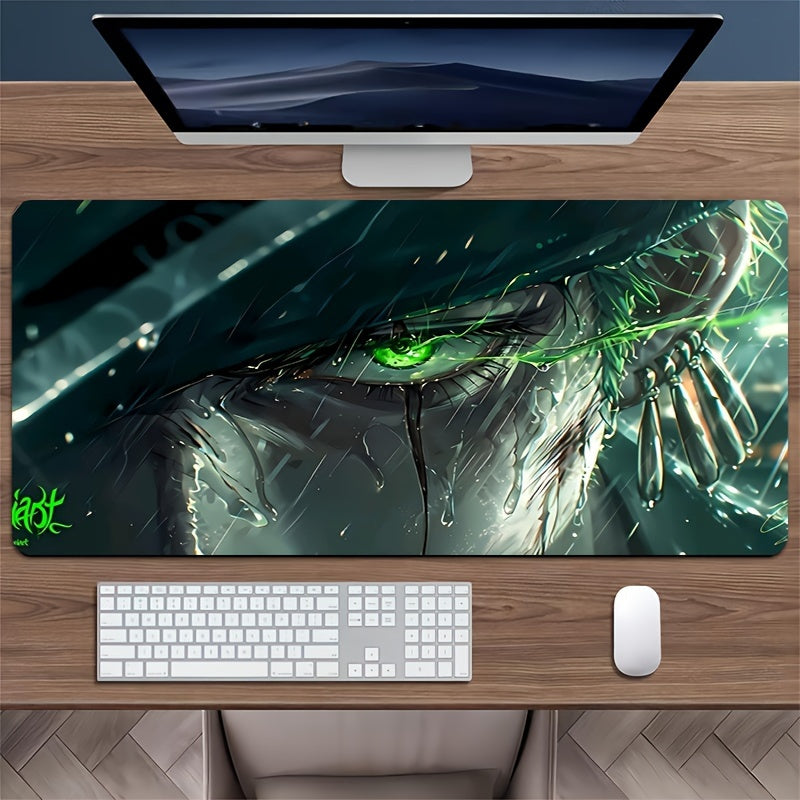 1pc Large Gaming Mouse Pad, Extra-Large Cool Graphic Design, Thick Non-Slip Washable Rubber Desk Mat, Precision Edge Locking, for Gamers and Office Use, Rectangular Shape