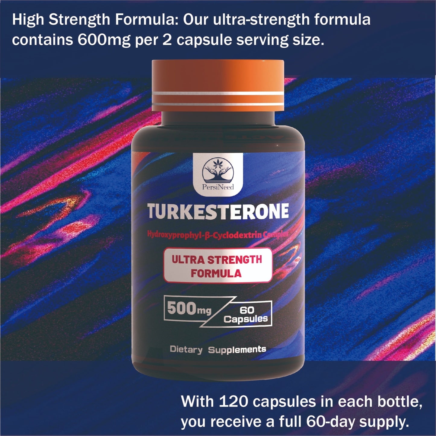 PERSINEED #1 Testosterone Support Supplement for Men – 2 Bottles Turkesterone, 60 Capsules, Boost Vitality & Performance Naturally - Premium Testosterone pills from Lizard Vigilante - Just $38.88! Shop now at Lizard Vigilante